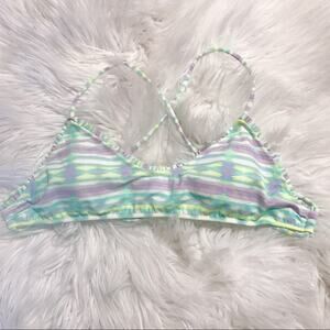 Victorias Secret Pastel Neon Southwestern Ruffled String Tie Bikini Top swim M